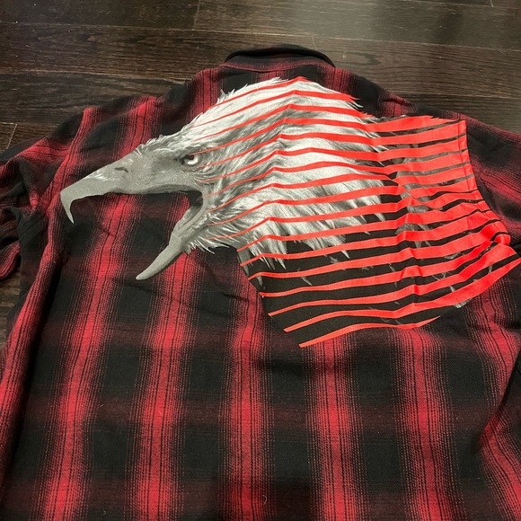 MARCELO BURLON iamens eagle print plaid check shirt - Picture 9 of 14